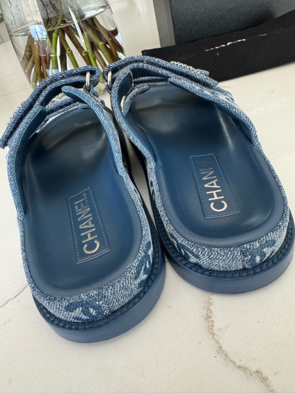 CHANEL Denim Dad Slides (Mule) - Blue SZ 37 from 25P Collection (Full Set) - Picture 8 of 12